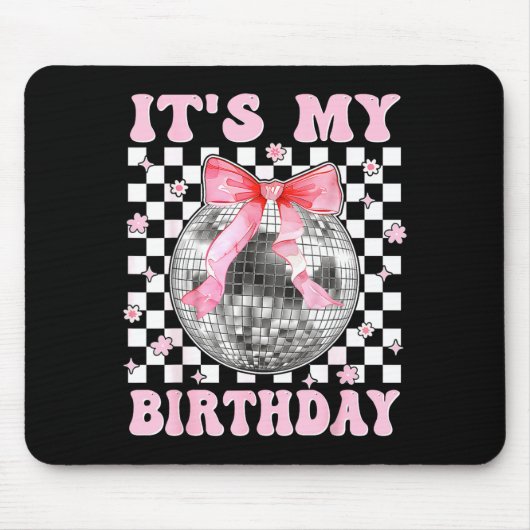 Groovy It's My Birthday Teens Girls Disco Ball Coq Muismat (Voorkant)