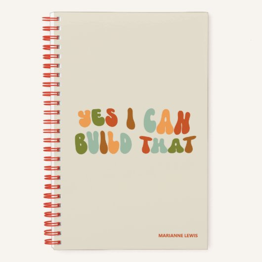 Groovy Ja, dat kan ik bouwen, bouwer, maker Notitieboek (Voorkant)