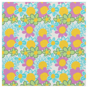 Groovy jaren 70 Bloemen Stof