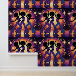 Groovy jaren 70 Disco Dance Party Peel en Stick Behang
