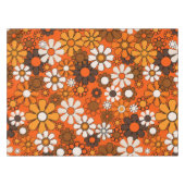 Groovy jaren 70 Herfst Retro Bloemenpatroon Sinaas Tafelkleed (Voorkant (Horizontaal))
