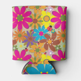 Groovy jaren 70 Hippie Bloemen Retro Bloemen Power Blikjeskoeler