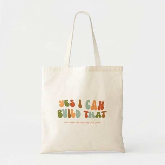 Groovy jaren '70 Ja, dat kan ik bouwen, bouwer Tote Bag (Voorkant)
