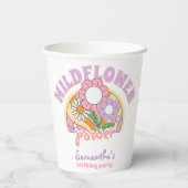 Groovy jaren 70 Retro Wildflower Power Verjaardag Papieren Bekers (Achterkant)