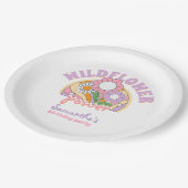 Groovy jaren 70 Retro Wildflower Power Verjaardag Papieren Bordje (Gekanteld)