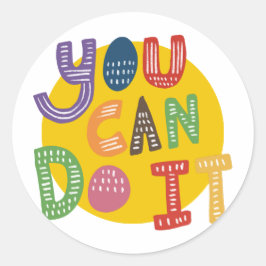 Groovy je kunt het motietekens doen ronde sticker