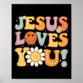 Groovy Jesus houdt van je Kinder vrouwen Poster (Voorkant)