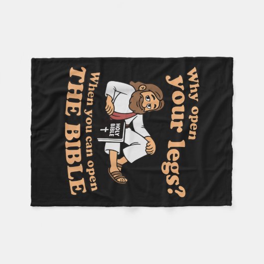 Groovy Jesus Why Open Your Legs When You Can Open Fleece Deken (Voorkant (Horizontaal))