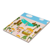 Groovy Jet Set Pool Party Retro Art Cartoon Tegeltje (Zijkant)