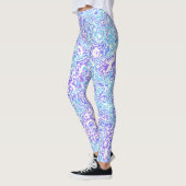 Groovy Jewel Tone Retro Boho Trippy Hippie Marmer Leggings (Links)