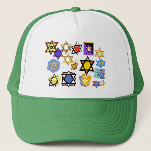 Groovy Jewish Stars Happy Hannukah! Trucker Pet (Voorkant)