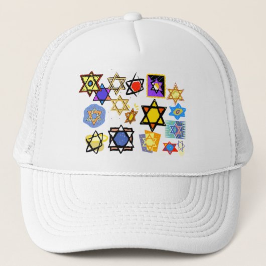 Groovy Jewish Stars Happy Hannukah! Trucker Pet (Voorkant)
