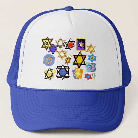 Groovy Jewish Stars Happy Hannukah! Trucker Pet (Voorkant)