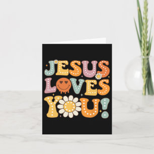 Groovy Jezus houdt van jou Kids Vrouwen Religieus Kaart