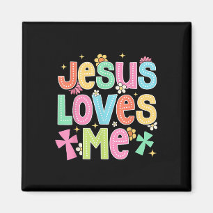 Groovy Jezus houdt van mij Bijbelse Christelijke K Magneet