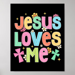 Groovy Jezus houdt van mij Bijbelse Christelijke K Poster