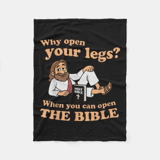 Groovy Jezus Waarom Open Je Je Benen Als Je  Fleece Deken (Voorkant)