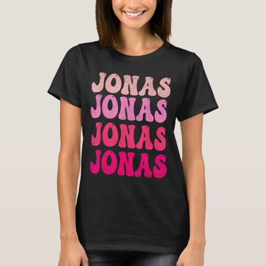 Groovy Jonas Voornaam D I Love Jonas T-shirts Meme (Voorkant)