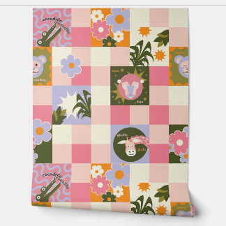 Groovy Jungle Nursery Tegelontwerp Behang