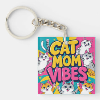 Groovy kat moeder vibes sleutelhanger