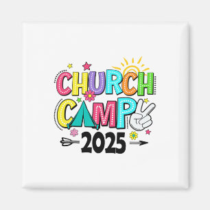 Groovy kerk kamp 2025 Matching Christelijk kamp Fa Magneet