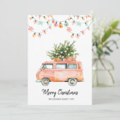 Groovy kerst 70s kerstfoto kaart (Staand voorkant)