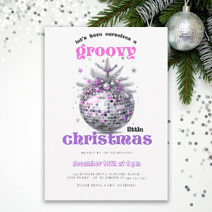Groovy Kerst Disco Bal Roze Kerstfeest Kaart