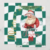 Groovy kerst feestdagenkaart (Voorkant / Achterkant)