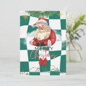 Groovy kerst feestdagenkaart (Staand voorkant)