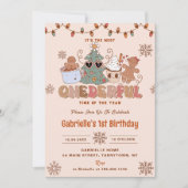 Groovy Kerst Onederful 2e Verjaardagsfeestje Kaart (Voorkant)