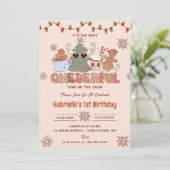 Groovy Kerst Onederful 2e Verjaardagsfeestje Kaart (Staand voorkant)