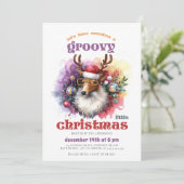 Groovy kerst rendier grappig kerstfeest kaart (Staand voorkant)