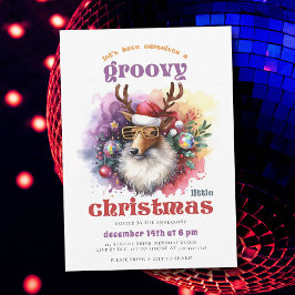Groovy kerst rendier grappig kerstfeest kaart