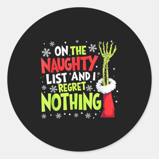 Groovy Kerst Shirten Pyjama PJS Funny op de L Ronde Sticker (Voorkant)