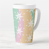 Groovy Kerst Sneeuwvlok Draai Marmer Latte Mok (Rechterhoek)