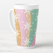 Groovy Kerst Sneeuwvlok Draai Marmer Latte Mok (Linkerhoek)