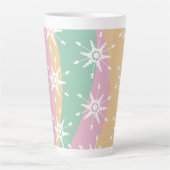 Groovy Kerst Sneeuwvlok Draai Marmer Latte Mok (Voorkant)