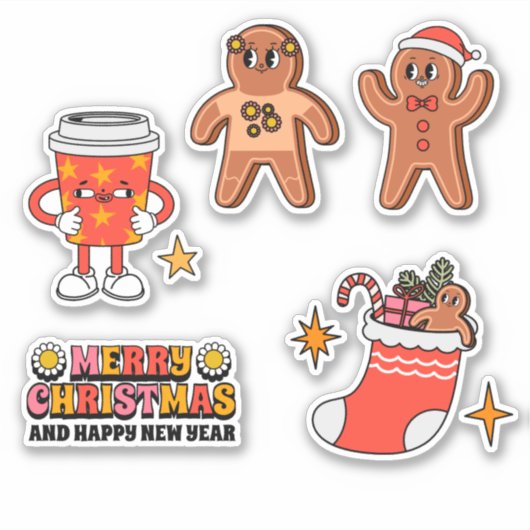 Groovy Kerst sticker Pack (Voorkant)