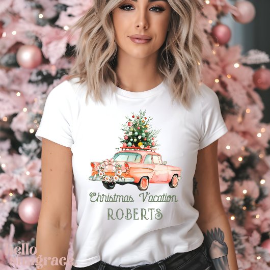 Groovy Kerstauto Vakantie Retro Tri-Blend Shirt