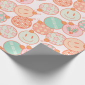 Groovy kerstballen cadeaupapier (Hoek)