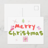 Groovy Kerstboom Bubble Letters     Briefkaart (Voorkant / Achterkant)