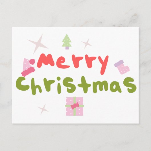 Groovy Kerstboom Bubble Letters     Briefkaart (Voorkant)