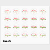 Groovy Kerstboom Bubble Letters    Ronde Sticker (Vel)