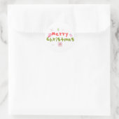 Groovy Kerstboom Bubble Letters    Ronde Sticker (Tas)