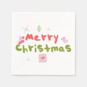 Groovy Kerstboom Bubble Letters Servet (Voorkant)