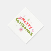 Groovy Kerstboom Bubble Letters Servet (Hoek)