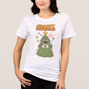Groovy kerstboom - Holly Jolly Vibes Tri-Blend Shirt