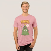 Groovy kerstboom - Holly Jolly Vibes Tri-Blend Shirt (Voorkant volledig)
