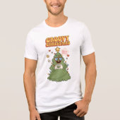 Groovy kerstboom - Holly Jolly Vibes Tri-Blend Shirt (Voorkant)