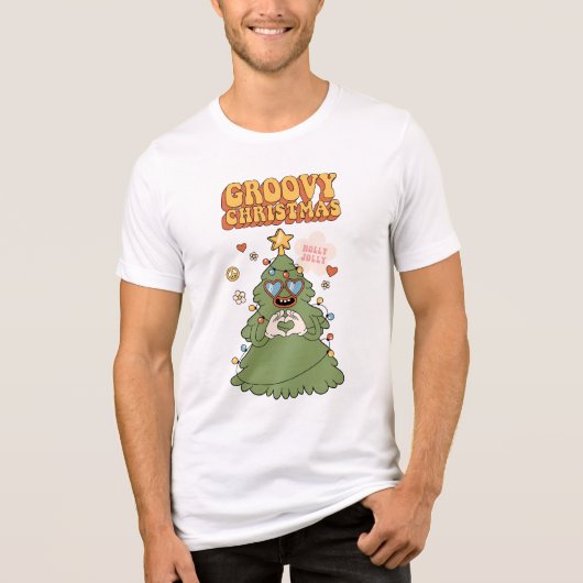 Groovy kerstboom - Holly Jolly Vibes Tri-Blend Shirt (Voorkant)